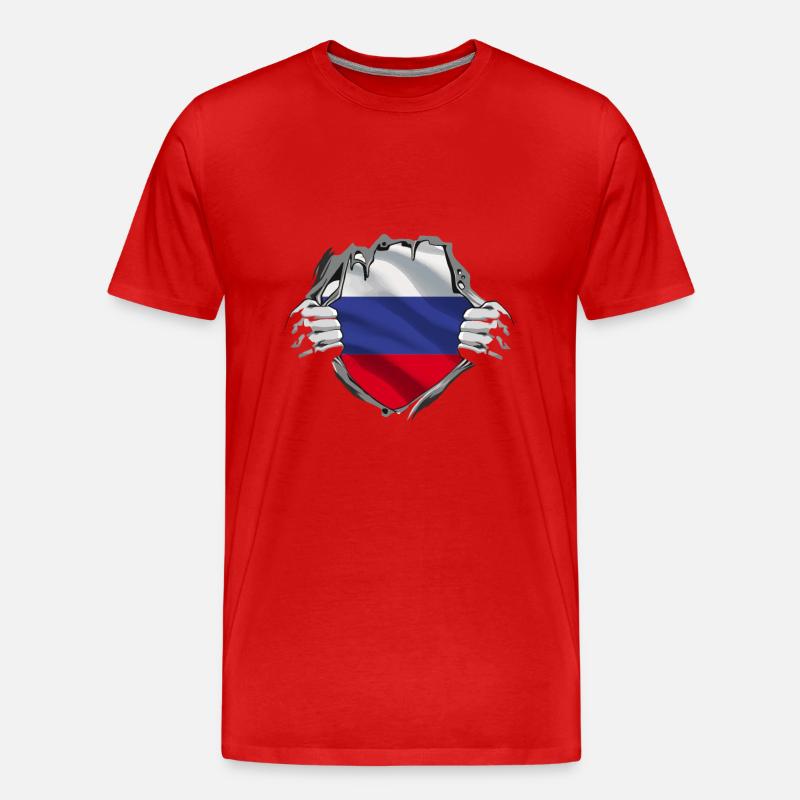 Dévoilement du drapeau russe - T-shirt bio Premium Homme - rouge