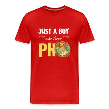 Einfach Ein Junge Der Pho Liebt - Männer Premium Bio T-Shirt - Rot - Vorne - Damien (186cm)