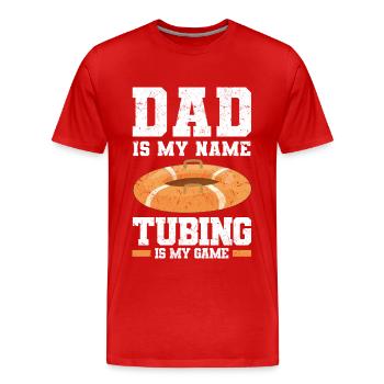 Wildwasser Rafting | Paddeln Schlauchboot Geschenk - Männer Premium Bio T-Shirt - Rot - Vorne - Damien (186cm)