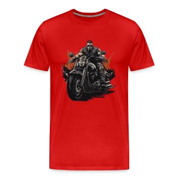 Motard - T-shirt bio Premium Homme - rouge - Devant - Damien (186cm)