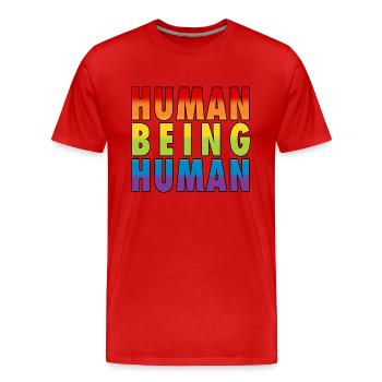 LGBTQ+ Human Being Human Pride Month - Männer Premium Bio T-Shirt - Rot - Vorne - Damien (186cm)
