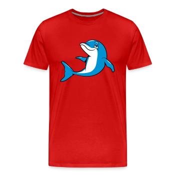 Delfin witty sweet - Men's Premium Organic T-Shirt - red - Front - Damien (186cm)