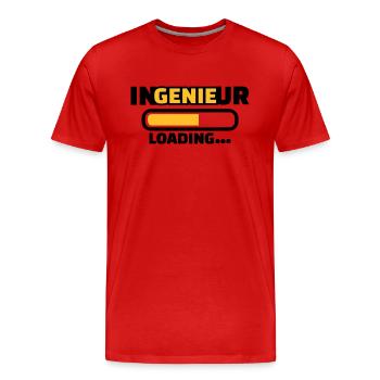 Ingenieur - Männer Premium Bio T-Shirt - Rot - Vorne - Damien (186cm)