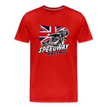 Speedway - Union Jack - UK Flag - Men's Premium Organic T-Shirt - red - Front - Damien (186cm)