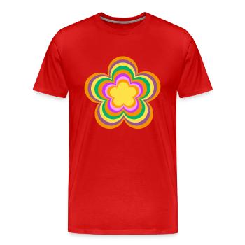 Flower Power Design - Männer Premium Bio T-Shirt - Rot - Vorne - Damien (186cm)