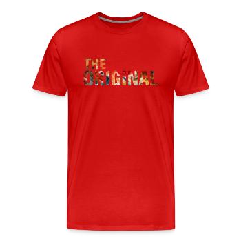 The Original / The Remix - Vater Sohn Partnershirt - Männer Premium Bio T-Shirt - Rot - Vorne - Damien (186cm)