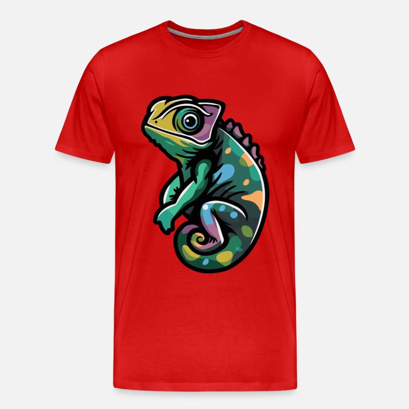 Chameleon Comic - Männer Premium Bio T-Shirt - Rot