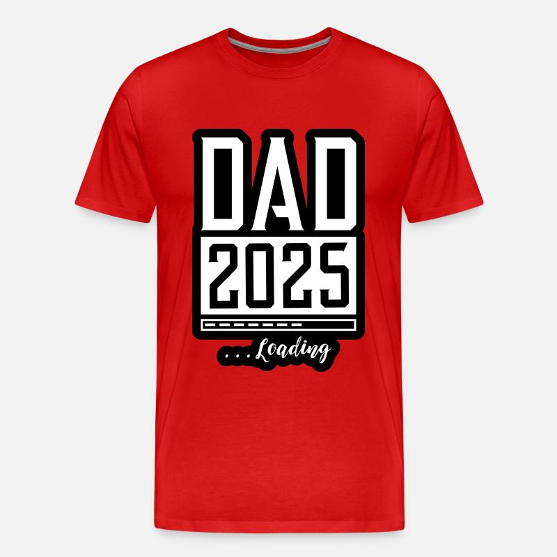 Dad 2025 Loading Papa - Männer Premium Bio T-Shirt - Rot