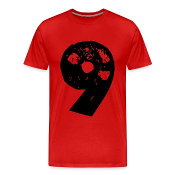 9 Nombre - T-shirt bio Premium Homme - rouge - Devant - Damien (186cm)