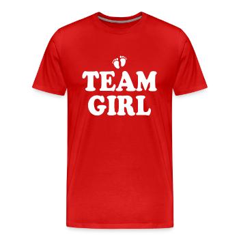 Team girl - T-shirt bio Premium Homme - rouge - Devant - Damien (186cm)