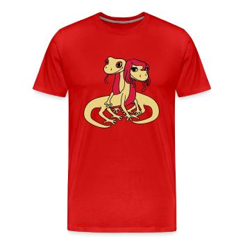 paar paerchen liebe 2 freunde verliebt frau weibli - Männer Premium Bio T-Shirt - Rot - Vorne - Damien (186cm)