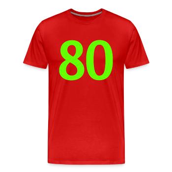 Numéro 80 - T-shirt bio Premium Homme - rouge - Devant - Damien (186cm)