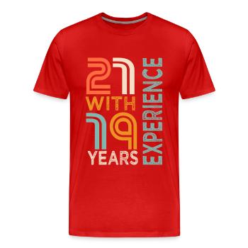 Geschenk zum 40. Geburtstag zum 40. Geburtstag - Männer Premium Bio T-Shirt - Rot - Vorne - Damien (186cm)