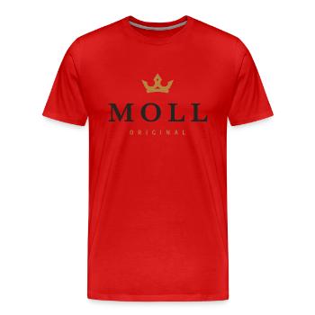 Logo original de la famille Moll - T-shirt bio Premium Homme - rouge - Devant - Damien (186cm)