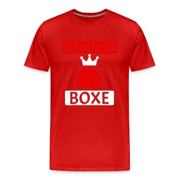 Le roi de la boxe Boxeur Sport Humour - T-shirt bio Premium Homme - rouge - Devant - Damien (186cm)