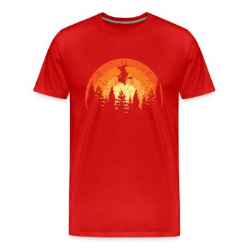 Hexe Sunset - Männer Premium Bio T-Shirt - Rot - Vorne - Damien (186cm)