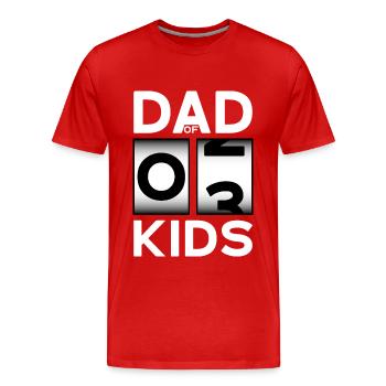 PAPA DE 3 ENFANTS PAPA TROIS ENFANTS - T-shirt bio Premium Homme - rouge - Devant - Damien (186cm)