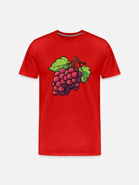 Weintrauben Symbol - Männer Premium Bio T-Shirt - Rot