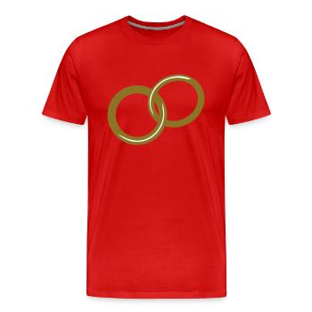 Rings / / marriage proposal / / Get engaged / / - Men's Premium Organic T-Shirt - red - Front - Damien (186cm)