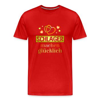 Schlager vous rend heureux - T-shirt bio Premium Homme - rouge - Devant - Damien (186cm)