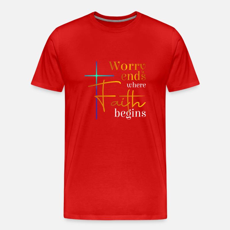 Worry ends - Männer Premium Bio T-Shirt - Rot