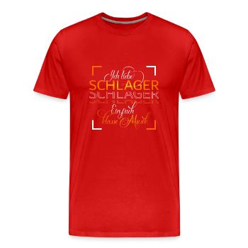 J’adore Schlager - T-shirt bio Premium Homme - rouge - Devant - Damien (186cm)