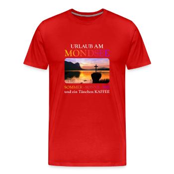 Mondsee Summer - Men's Premium Organic T-Shirt - red - Front - Damien (186cm)