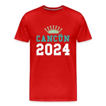 Cancun 2024 Mexico - Men's Premium Organic T-Shirt - red - Front - Damien (186cm)