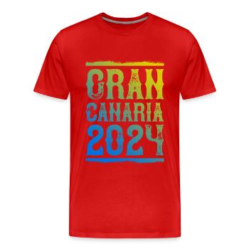 Gran Canaria 2024 - Männer Premium Bio T-Shirt - Rot - Vorne - Damien (186cm)
