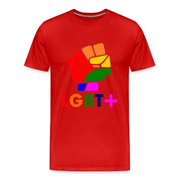 Lgbt - T-shirt bio Premium Homme - rouge - Devant - Damien (186cm)