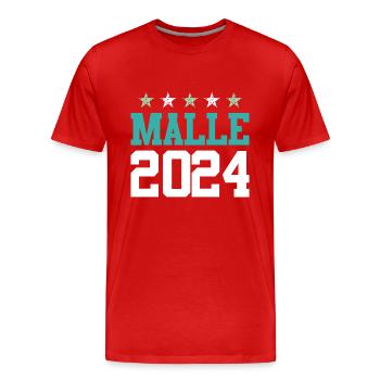 Circuits Malle 2024 - T-shirt bio Premium Homme - rouge - Devant - Damien (186cm)