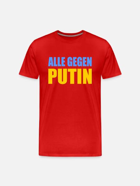 Alle gegen putin - Männer Premium Bio T-Shirt - Rot