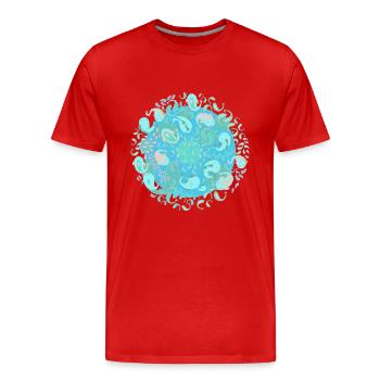 Récifs de Paisley - T-shirt bio Premium Homme - rouge - Devant - Damien (186cm)