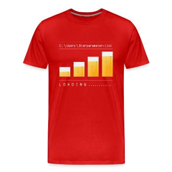 Bierparameter List Loading - Männer Premium Bio T-Shirt - Rot - Vorne - Damien (186cm)