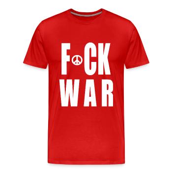 Fuck war - T-shirt bio Premium Homme - rouge - Devant - Damien (186cm)
