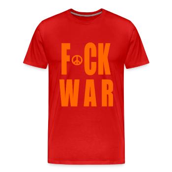 Fuck war - Männer Premium Bio T-Shirt - Rot - Vorne - Damien (186cm)