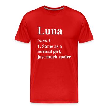 Luna Définition Cool Nom Dicton Cadeau - T-shirt bio Premium Homme - rouge - Devant - Damien (186cm)