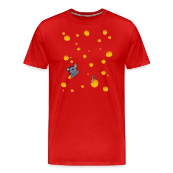 Käse Karneval Kostüm Käsekostüm Maus Kaese - Männer Premium Bio T-Shirt - Rot - Vorne - Damien (186cm)