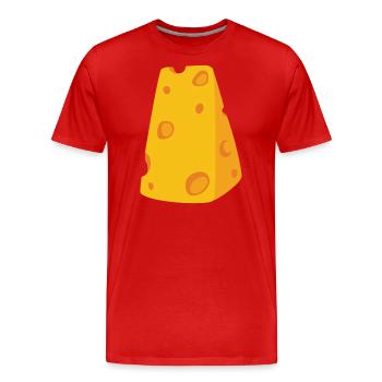Käsestück Kostüm Käsekostüm Karneval Fasching Käse - Männer Premium Bio T-Shirt - Rot - Vorne - Damien (186cm)