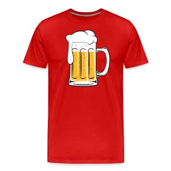 Bier Bierglas Kostüm Bierzelt Biergarten Bierkrug - Männer Premium Bio T-Shirt - Rot - Vorne - Damien (186cm)