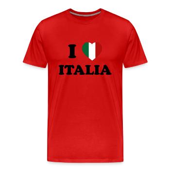 I LOVE ITALY - Männer Premium Bio T-Shirt - Rot - Vorne - Damien (186cm)