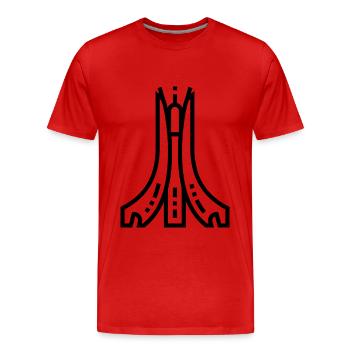 Monument algérien - T-shirt bio Premium Homme - rouge - Devant - Damien (186cm)