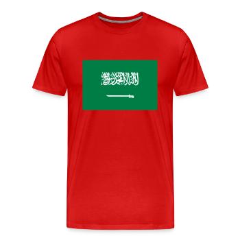 National Flag Of Saudi Arabia - Men's Premium Organic T-Shirt - red - Front - Damien (186cm)