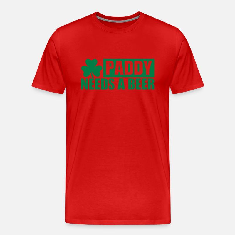 Paddy needs a Beer - Men's Premium Organic T-Shirt - red
