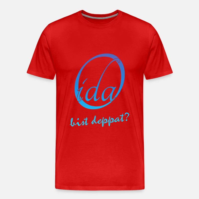 Oida bist deppat? - Männer Premium Bio T-Shirt - Rot
