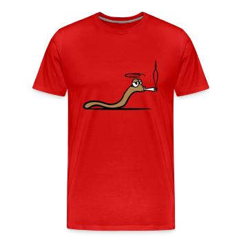 Wurm kiffen joint - Männer Premium Bio T-Shirt - Rot - Vorne - Damien (186cm)