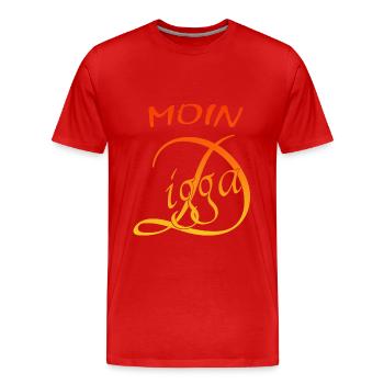 Moin Digga Hamburg - Männer Premium Bio T-Shirt - Rot - Vorne - Damien (186cm)