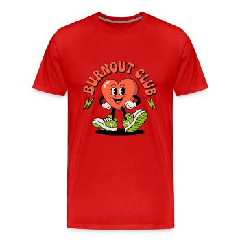 Burnout Club Santé cardiaque Cœur rieur - T-shirt bio Premium Homme - rouge - Devant - Damien (186cm)