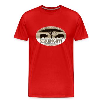 Serengeti - Rhino Safari - Nashorn - Männer Premium Bio T-Shirt - Rot - Vorne - Damien (186cm)
