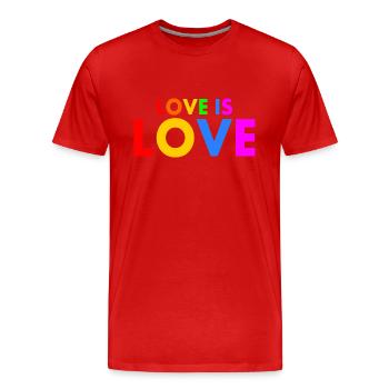 Love is love - T-shirt bio Premium Homme - rouge - Devant - Damien (186cm)